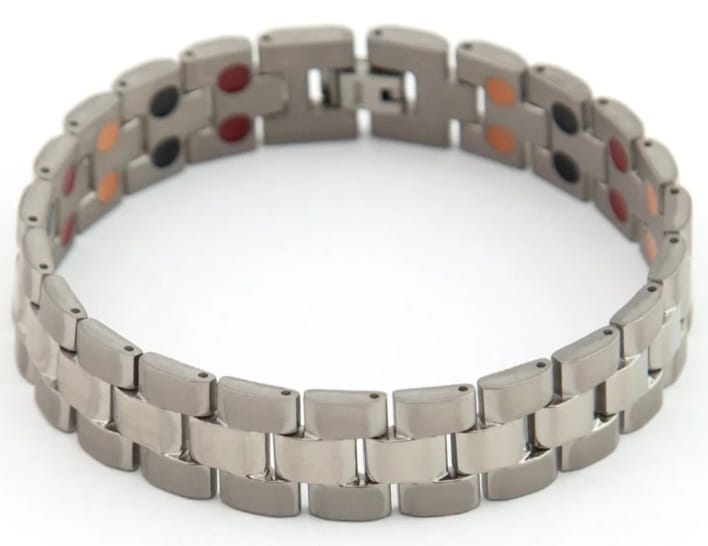 Tank Chain Silver - Negative Ion Bracelet, Titanium & Sterling Silver