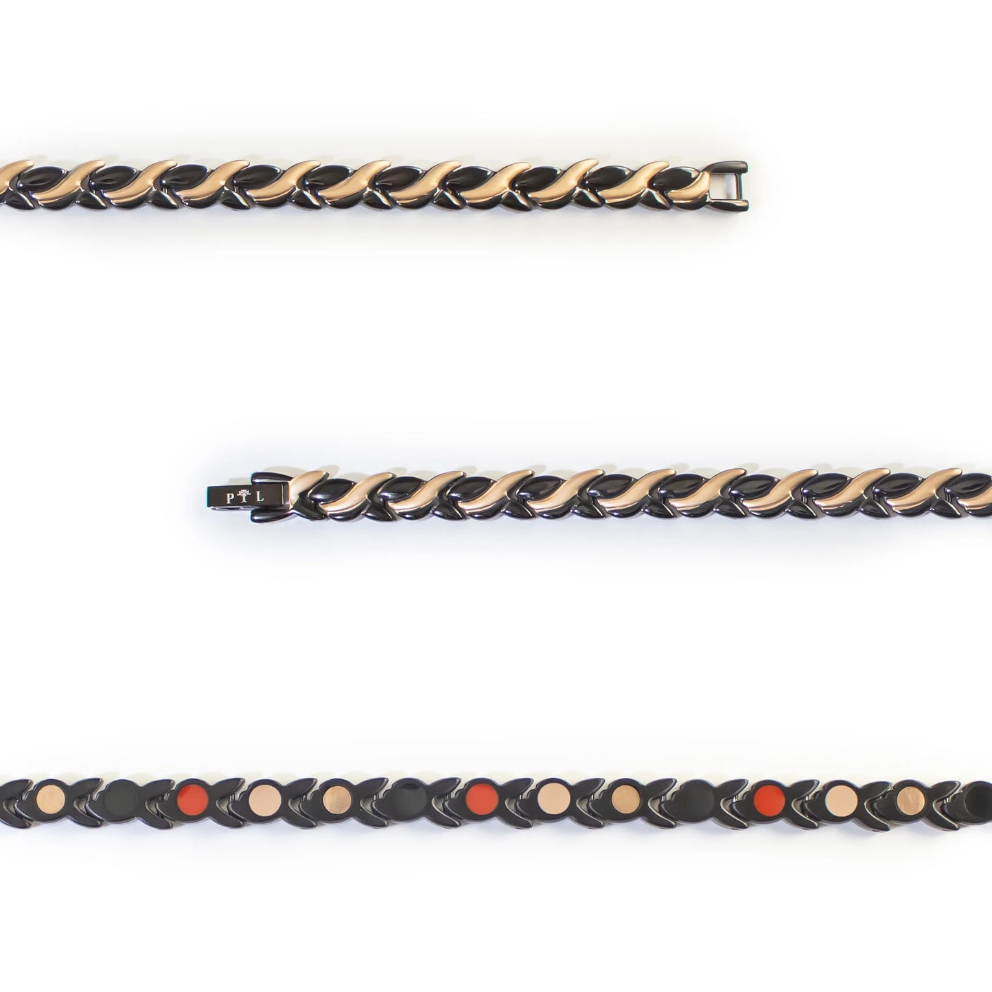 Helix Black -Black Steel and Rose Gold Waves