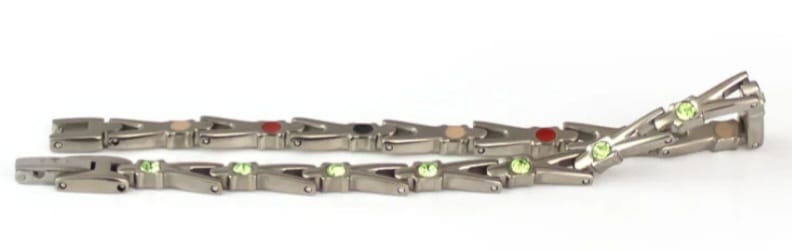 Shoot Star Silver & Green Crystal