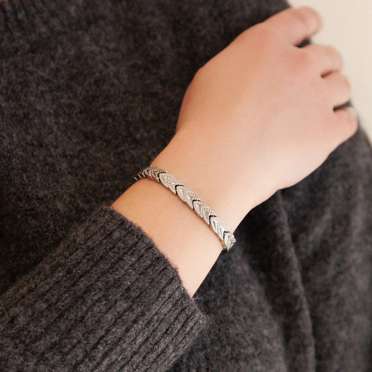 Victory Silver- Negative Ion Bracelet - Stainless Steel