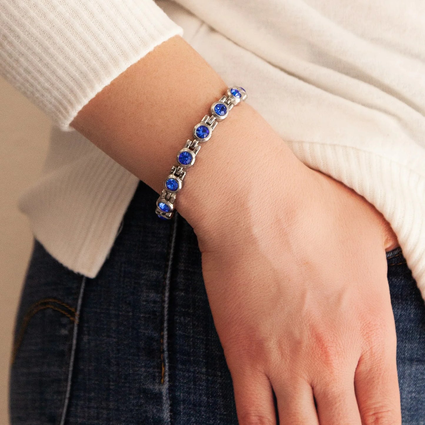 Stod Silver & Blue Crystals