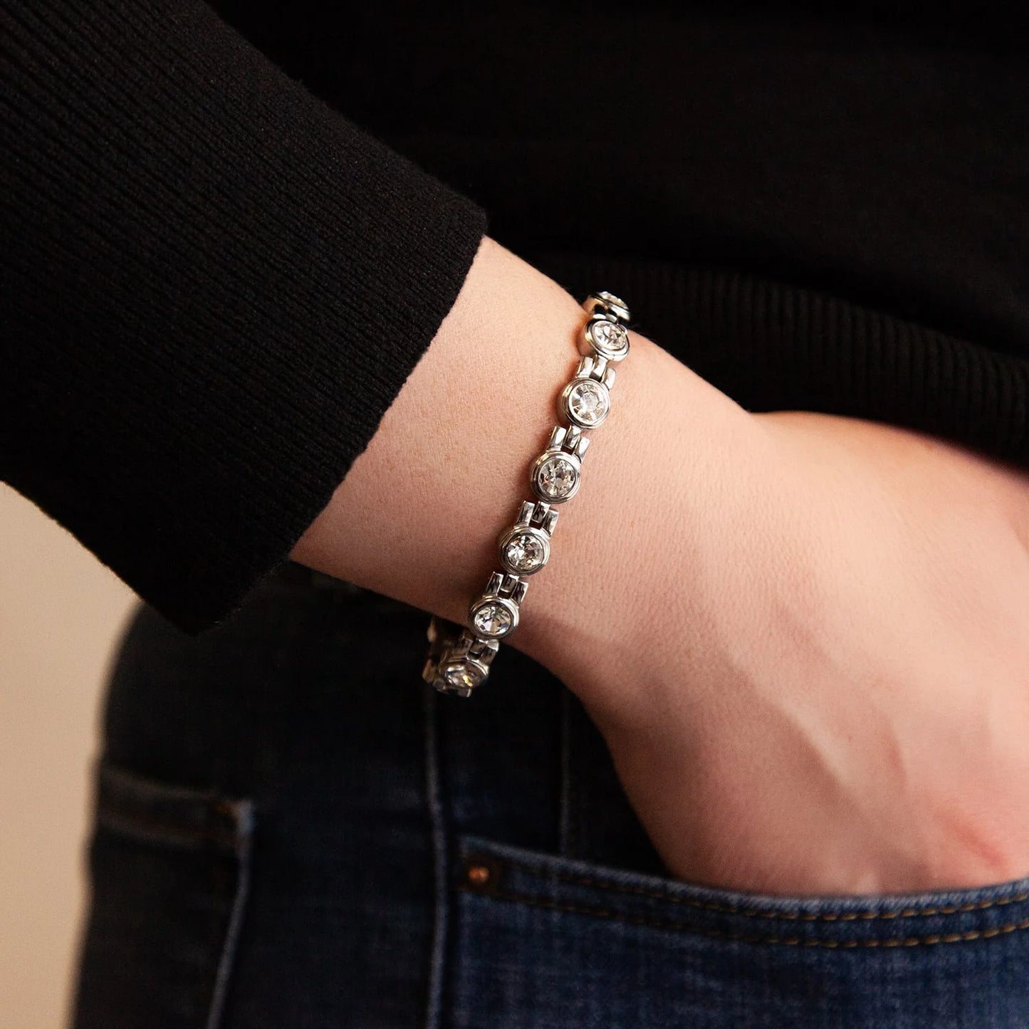Stod Silver & Clear Crystals