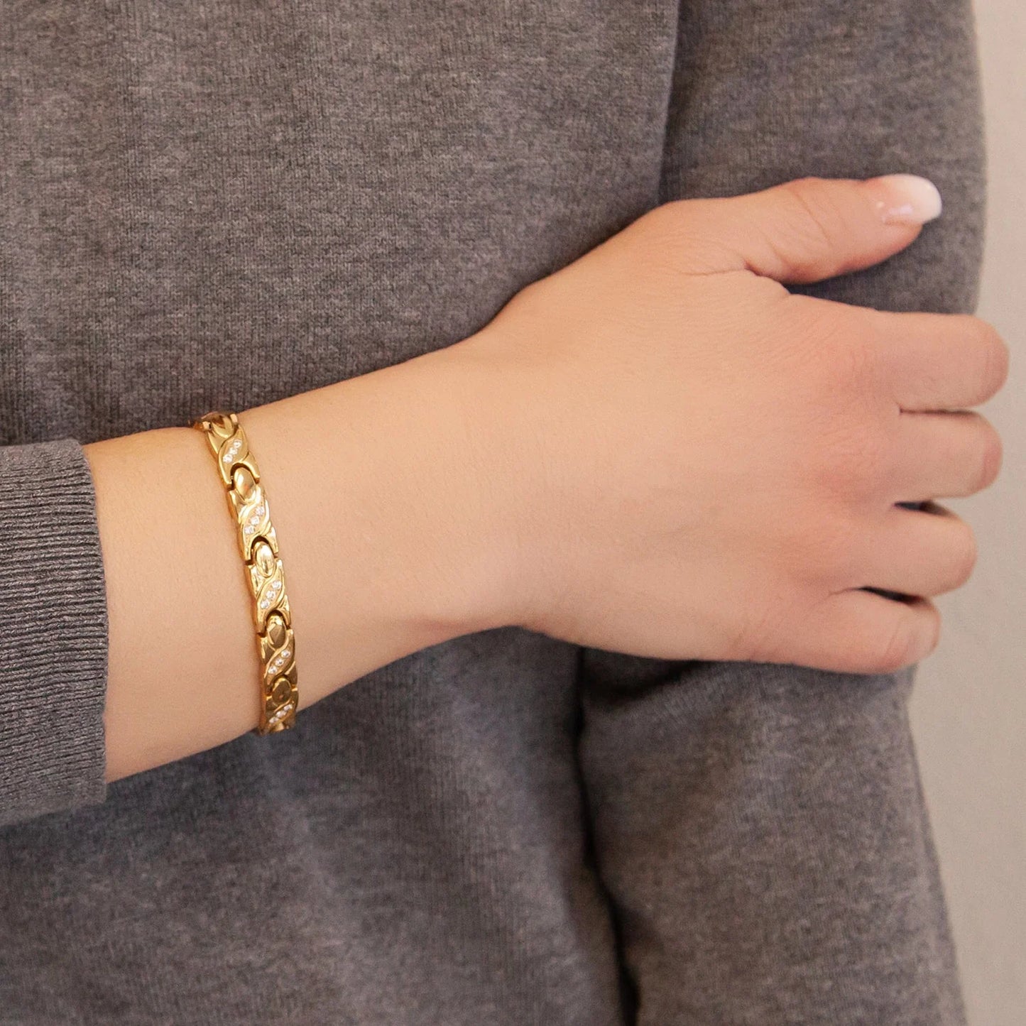 Wave Gold Swarovski -Titanium