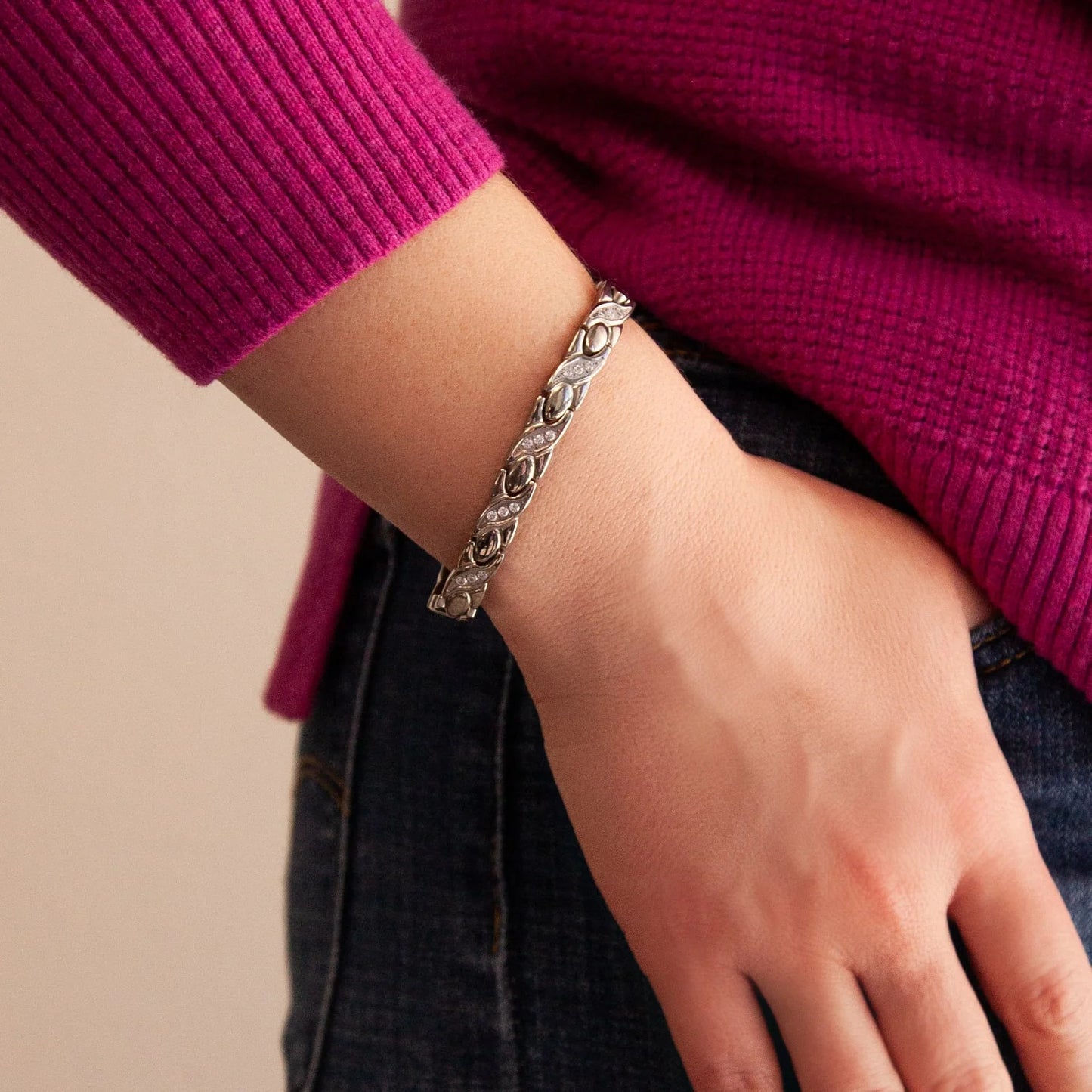 Wave Silver Swarovski-Titanium