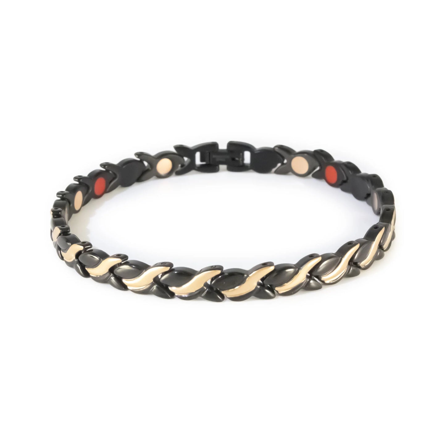 Helix Black -Black Steel and Rose Gold Waves