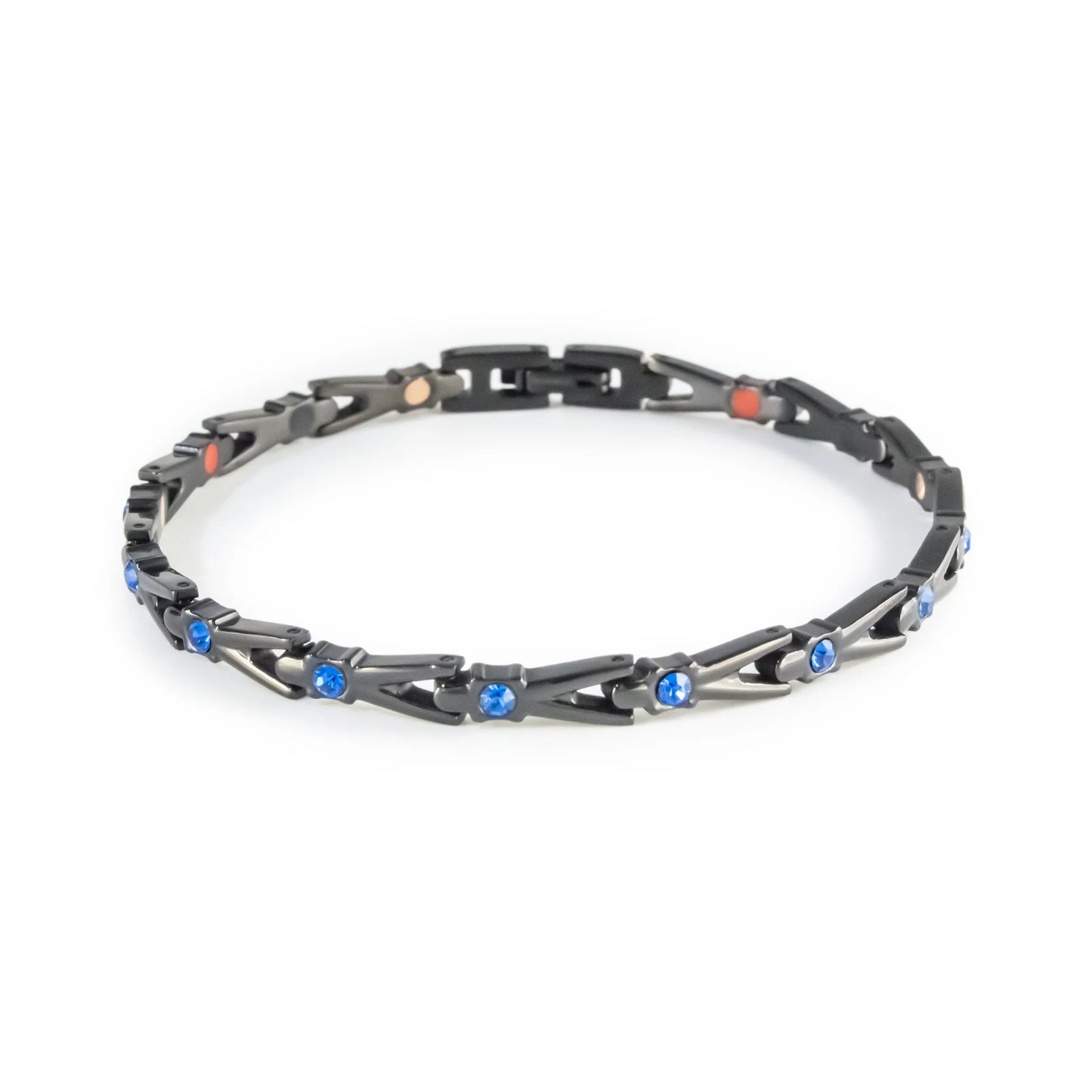 Shoot Star Black & Royal Blue Crystals