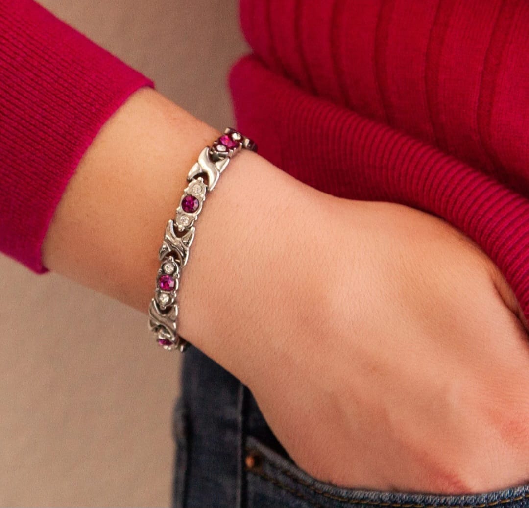 Jewel of Nile Silver & Pink Crystals