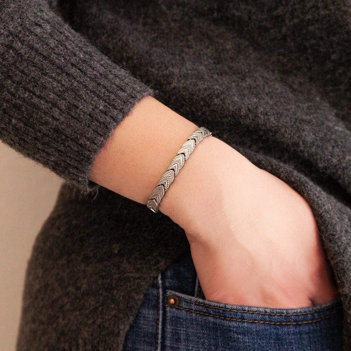 Victory Silver- Negative Ion Bracelet - Stainless Steel