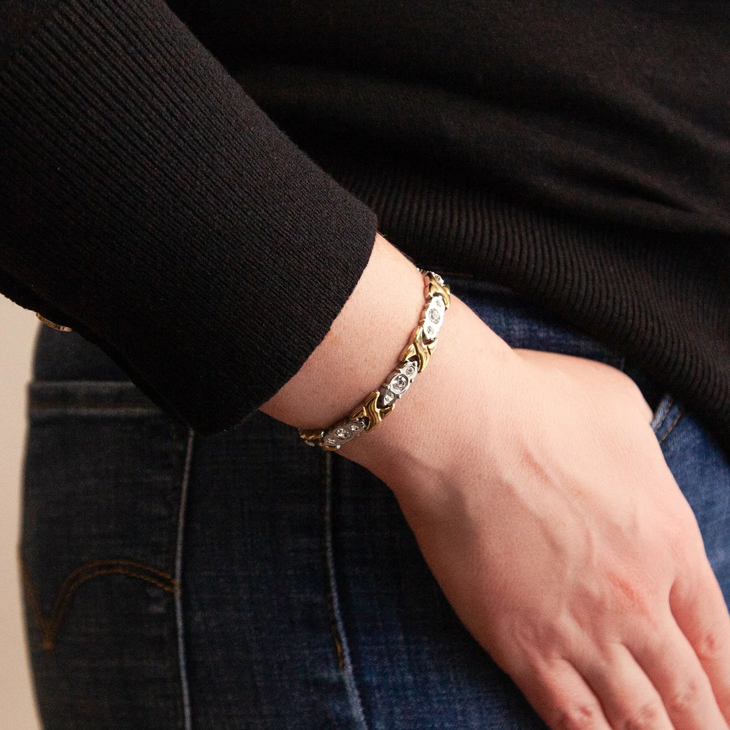 Jewel of Nile  Gold & Silver With Clear Crystals
