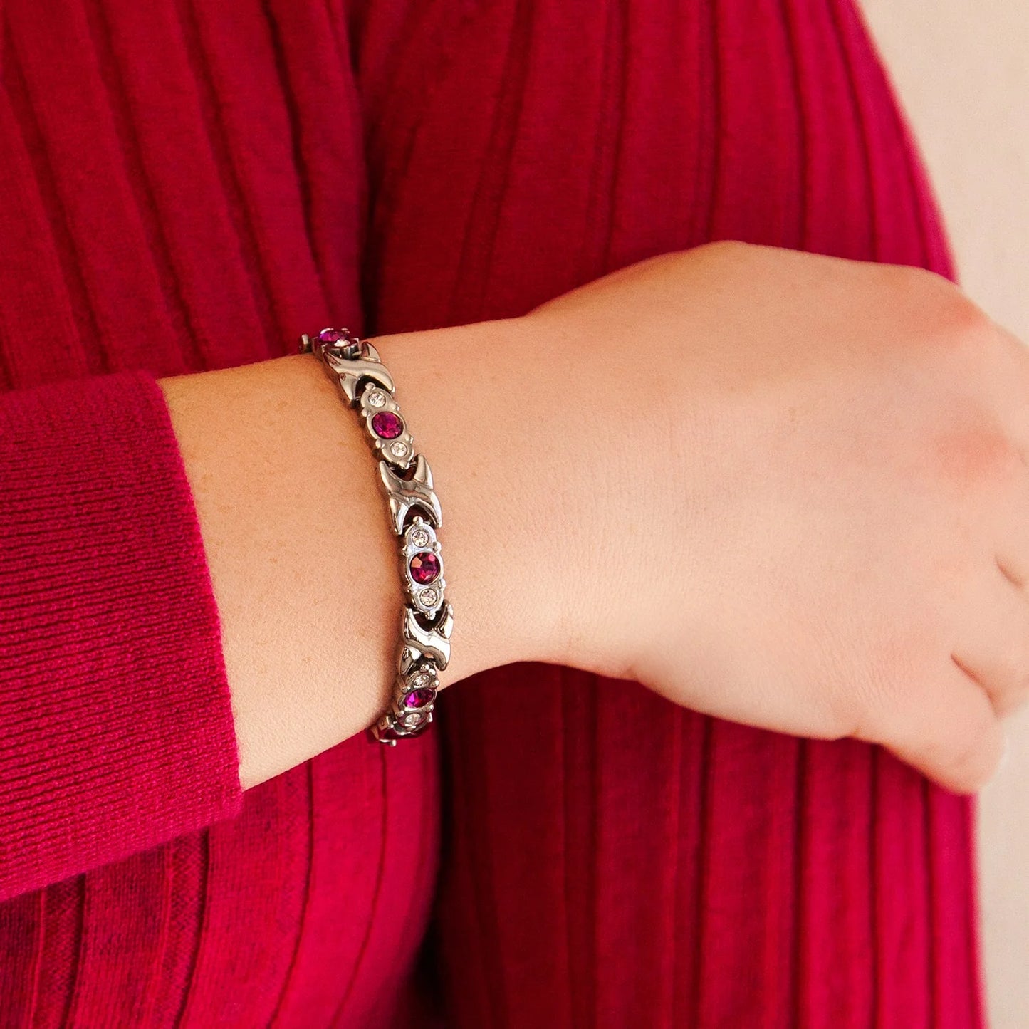 Jewel of Nile Silver & Pink Crystals
