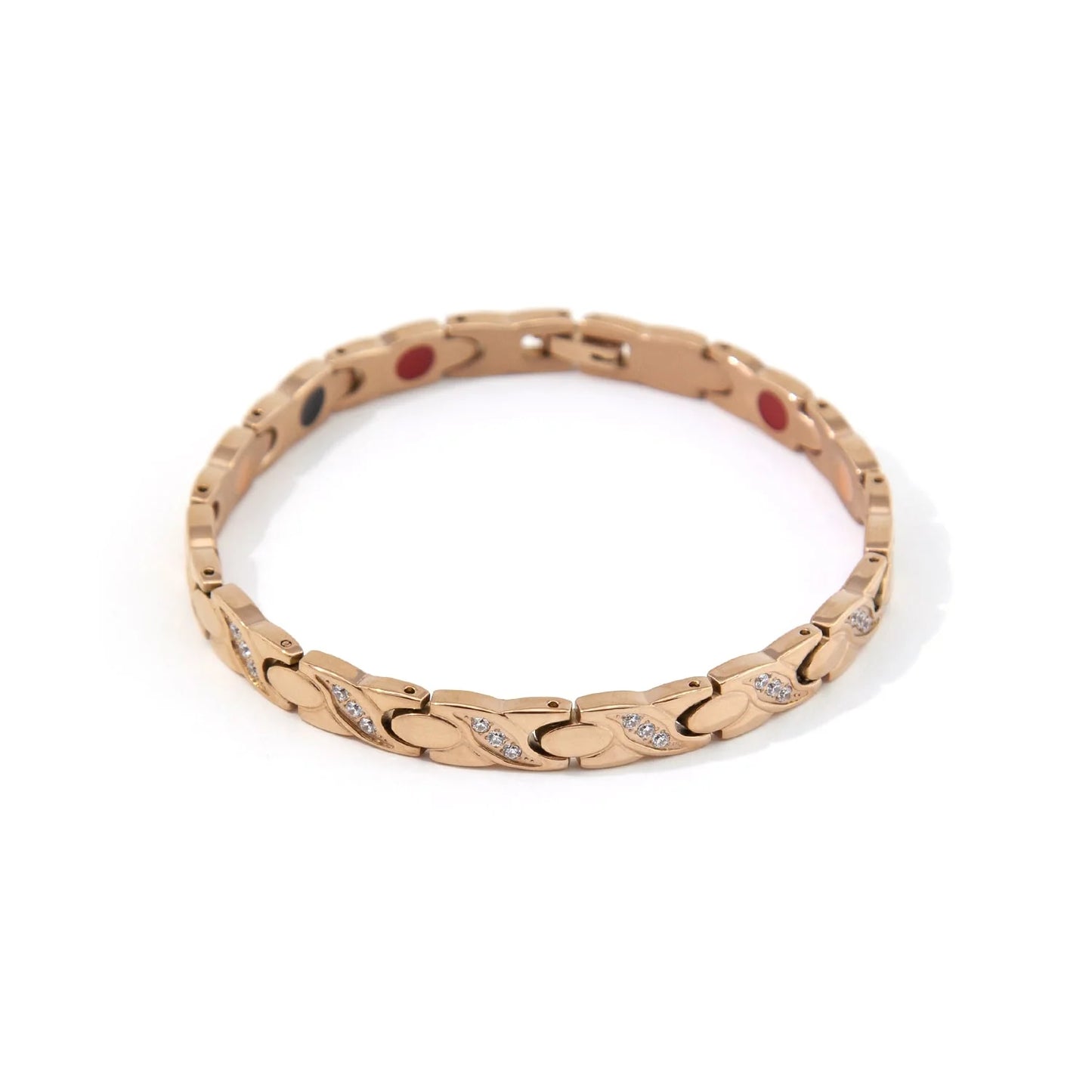 Wave Rose Gold Swarovski- Titanium