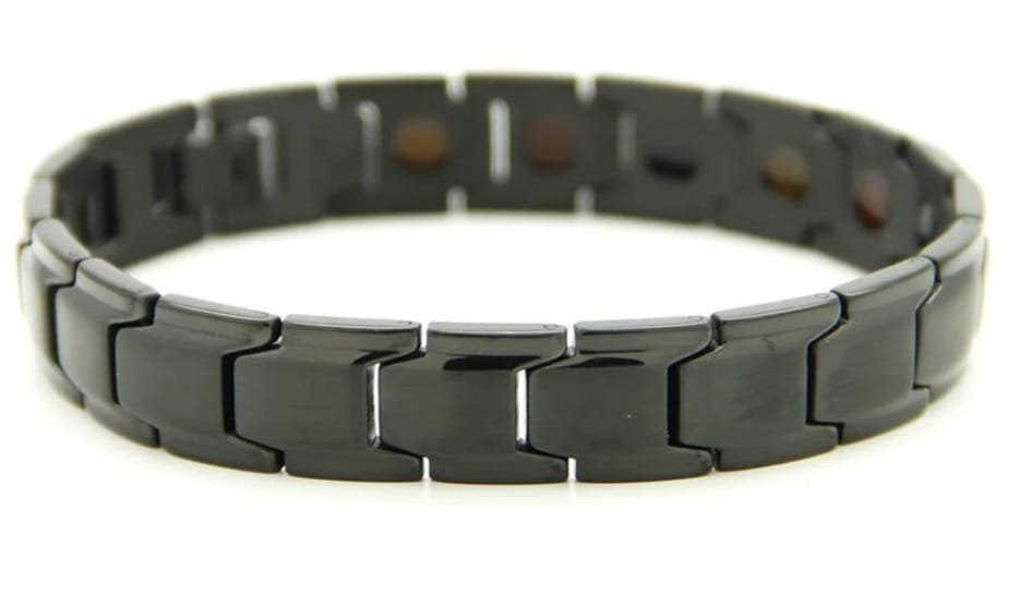 Classic Black - Negative Ion Bracelet, Polished Black Stainless Steel