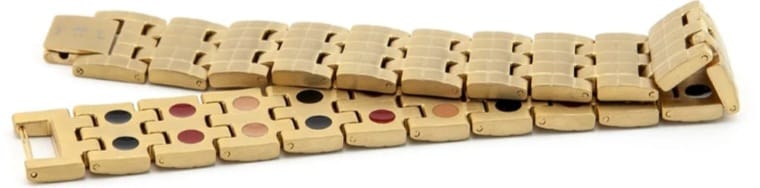 Chess Board Gold - Negative Ion Bracelet, Matte Gold Finish