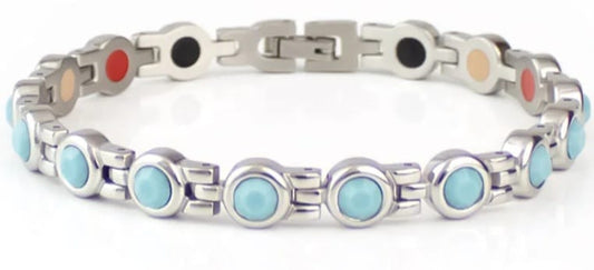 Stod Turquoise- Negative Ion Bracelet, Stainless Steel with Turquoise