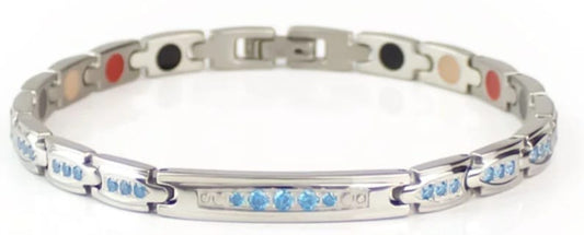 Center piece Silver & Blue Crystal