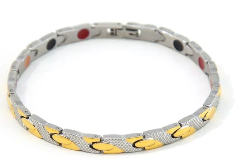 Snake Silver & Gold- Negative Ion Bracelet, Stainless Steel with a Gold Plated Twist